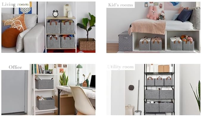 Wardrobe Organizer Storage Box with Lid, Foldable Fabric Linen Storage Box, Closet Organizer Basket