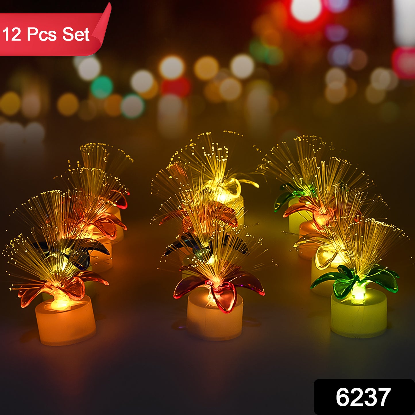 Fiber Optic Light Mini Color Change Led Table Centerpieces  Light Up Candle - Pack Of 12