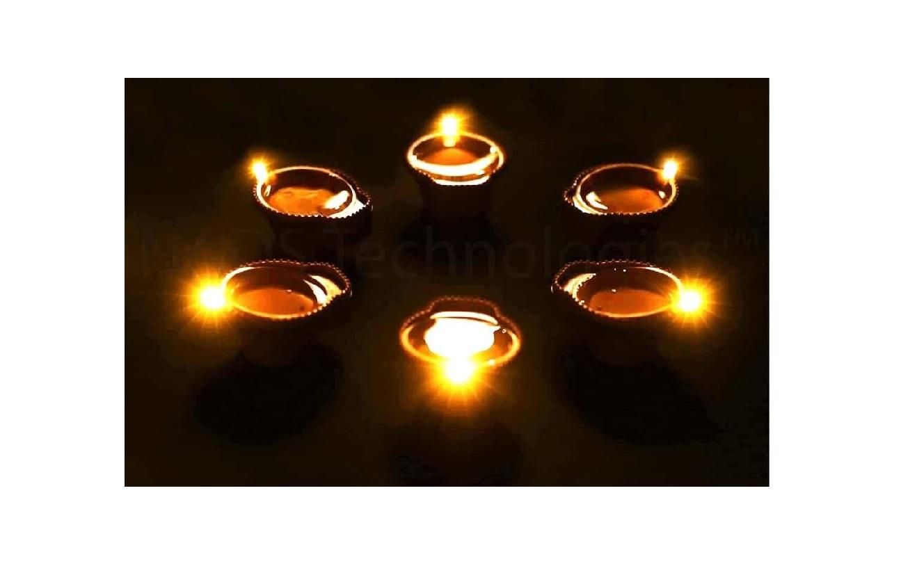 LED Light Water Sensor Diyas Plastic with, Ambient Lights (Pack of 6/12)