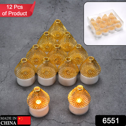 Flameless And Smokeless Decorative Candles Acrylic Led Tea Light Candle For Gifting House Light For Balcony Room Birthday Christmas Festival Events Decor Candles (12 Pieces)