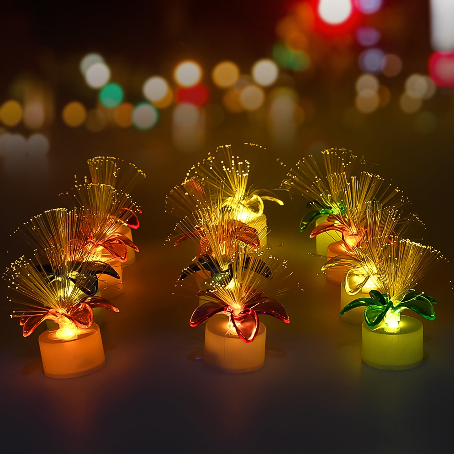 Fiber Optic Light Mini Color Change Led Table Centerpieces  Light Up Candle - Pack Of 12