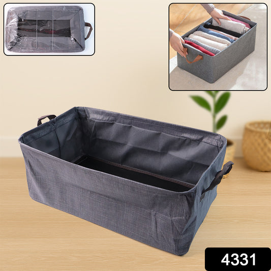 Foldable Cloth Storage Organizer Bag With Handles (46x27cm1pc)